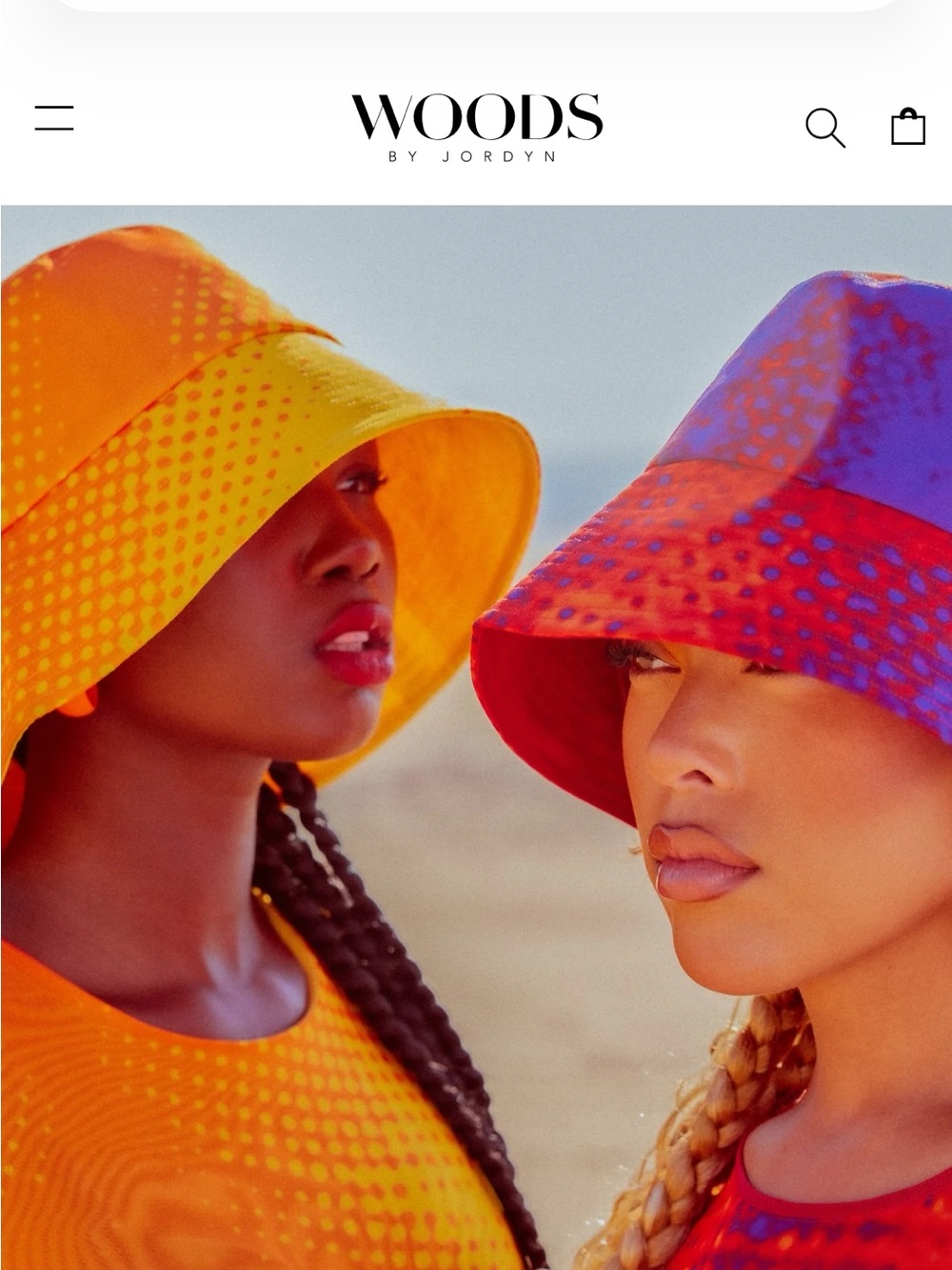 Colorblock Reversible Bucket Hat — Orange Woods by Jordyn